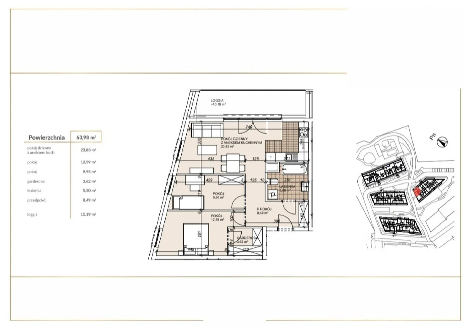 Floor plan: Apartment no. H1-3-22