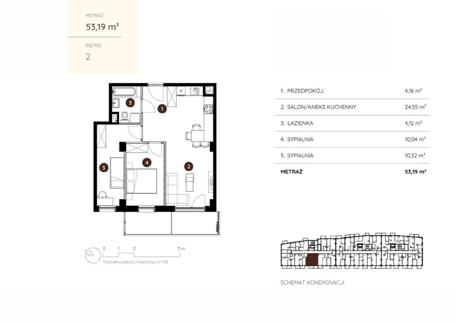 Floor plan: Apartment no. 1.A.2.05