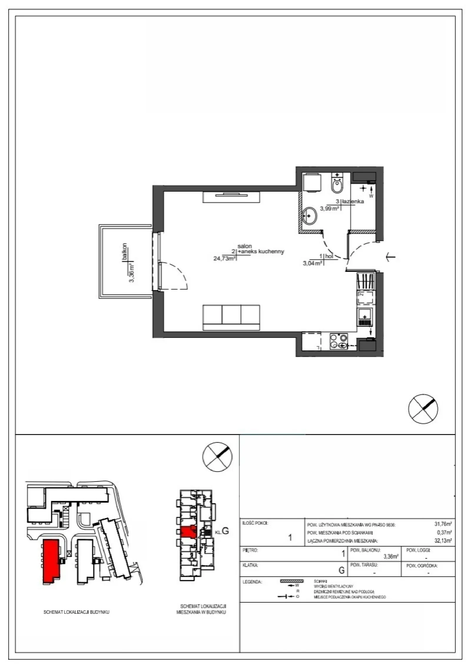 Floor plan: Apartment no. RM/2A/G/1/4