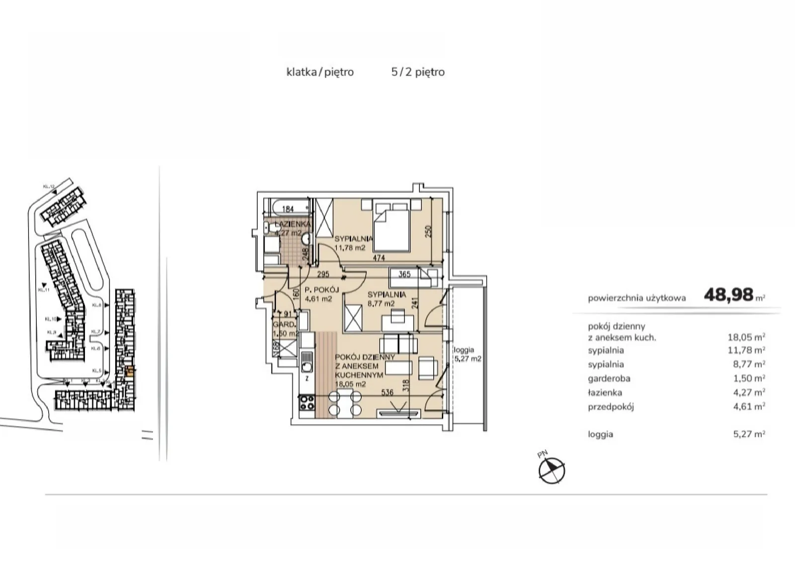 Floor plan: Apartment no. 5-2-8