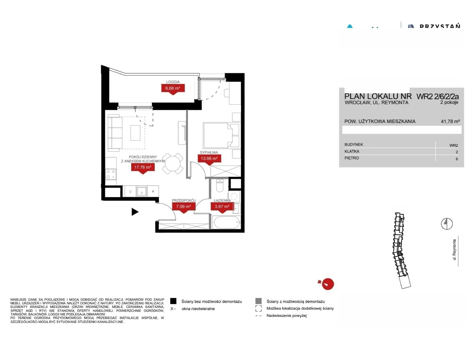 Floor plan: Lokal WR2 2/6/2/2a, 2 pok.