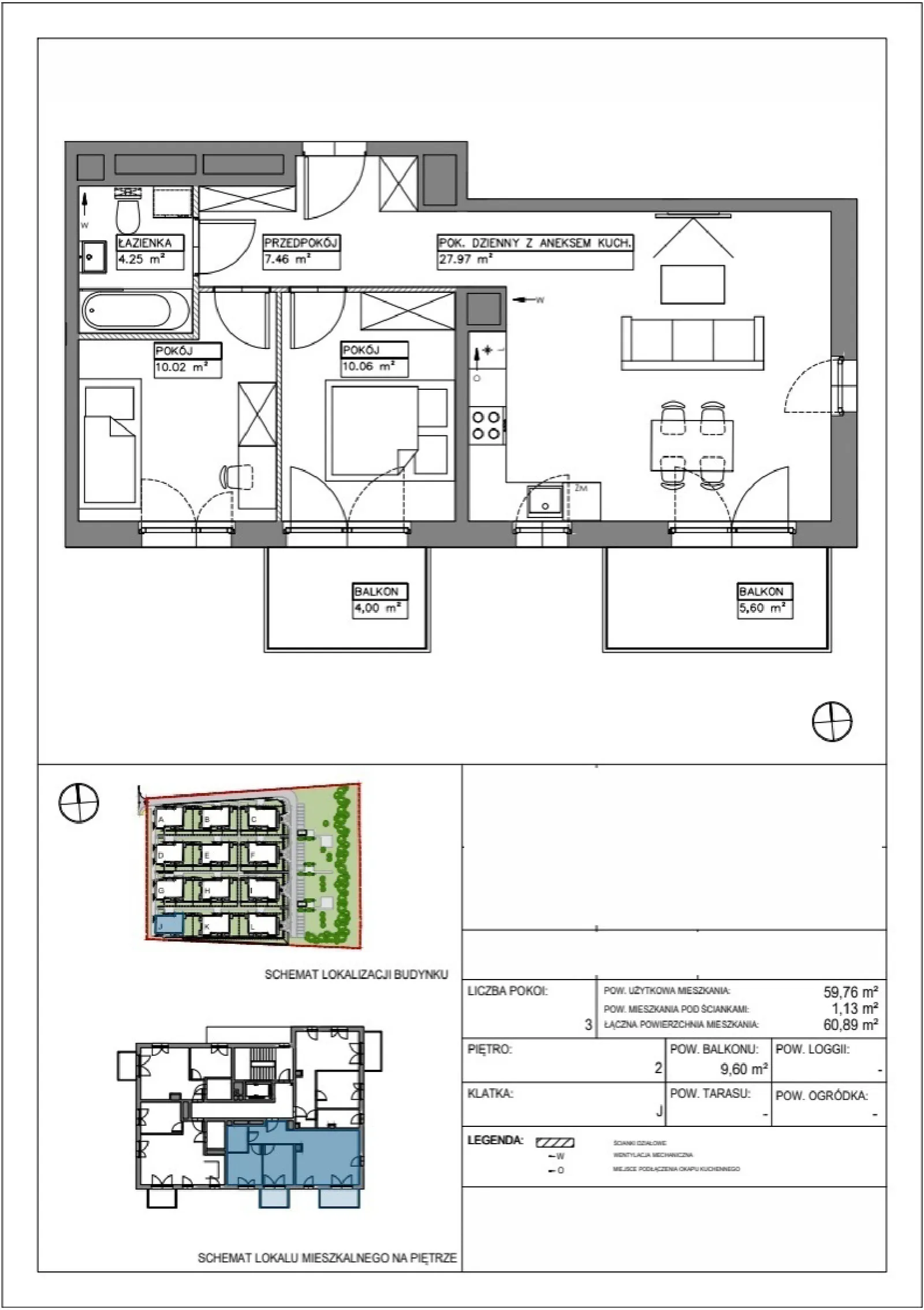 Floor plan: Apartment no. VV/J/2/2