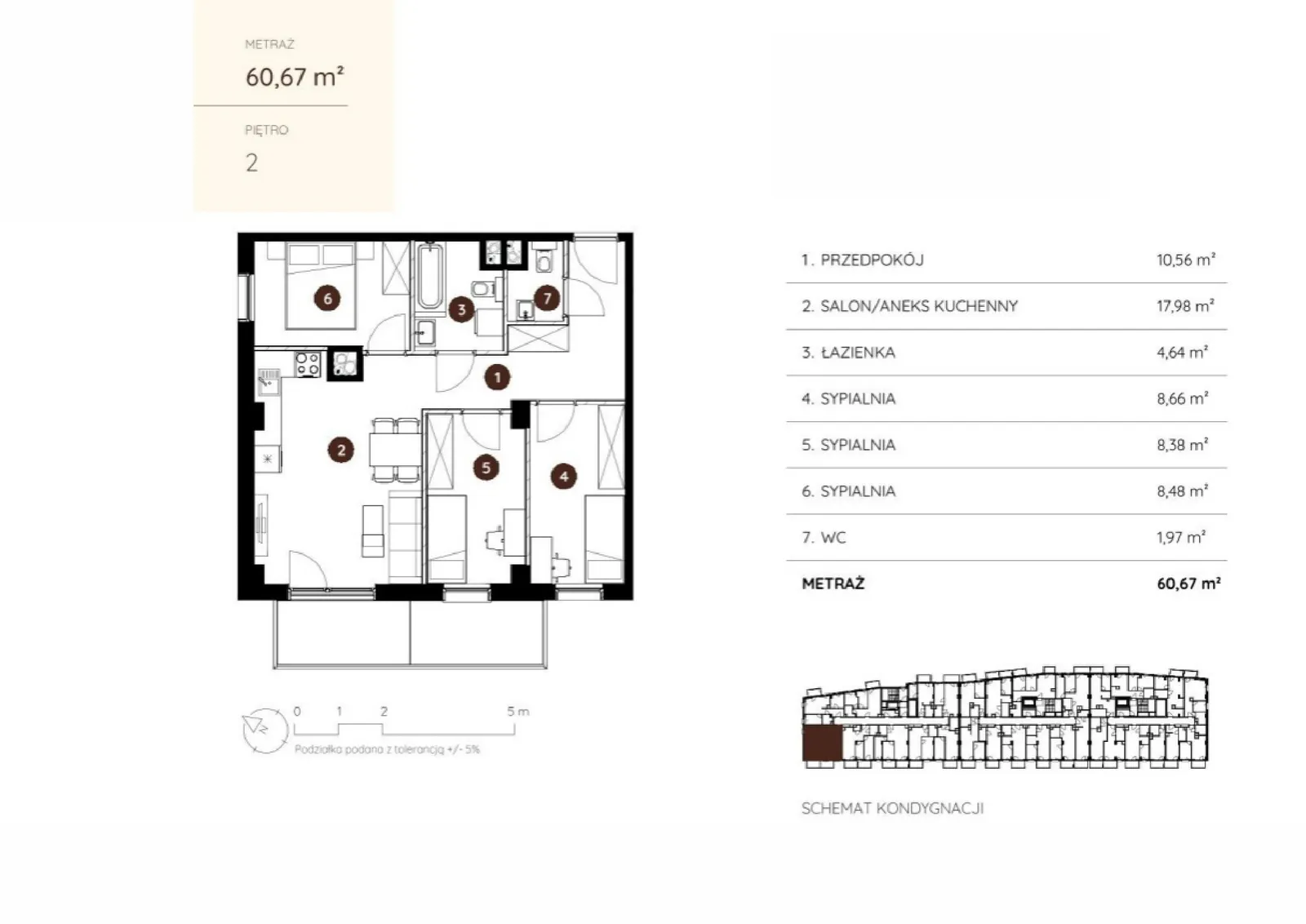 Floor plan: Apartment no. 1.A.2.07