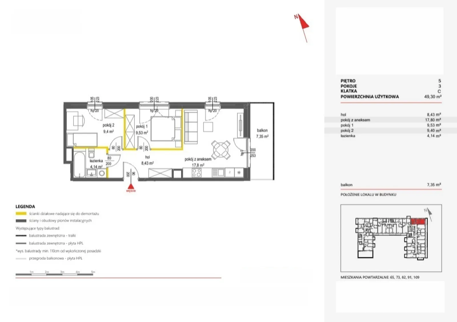 Floor plan: Apartment no. 100