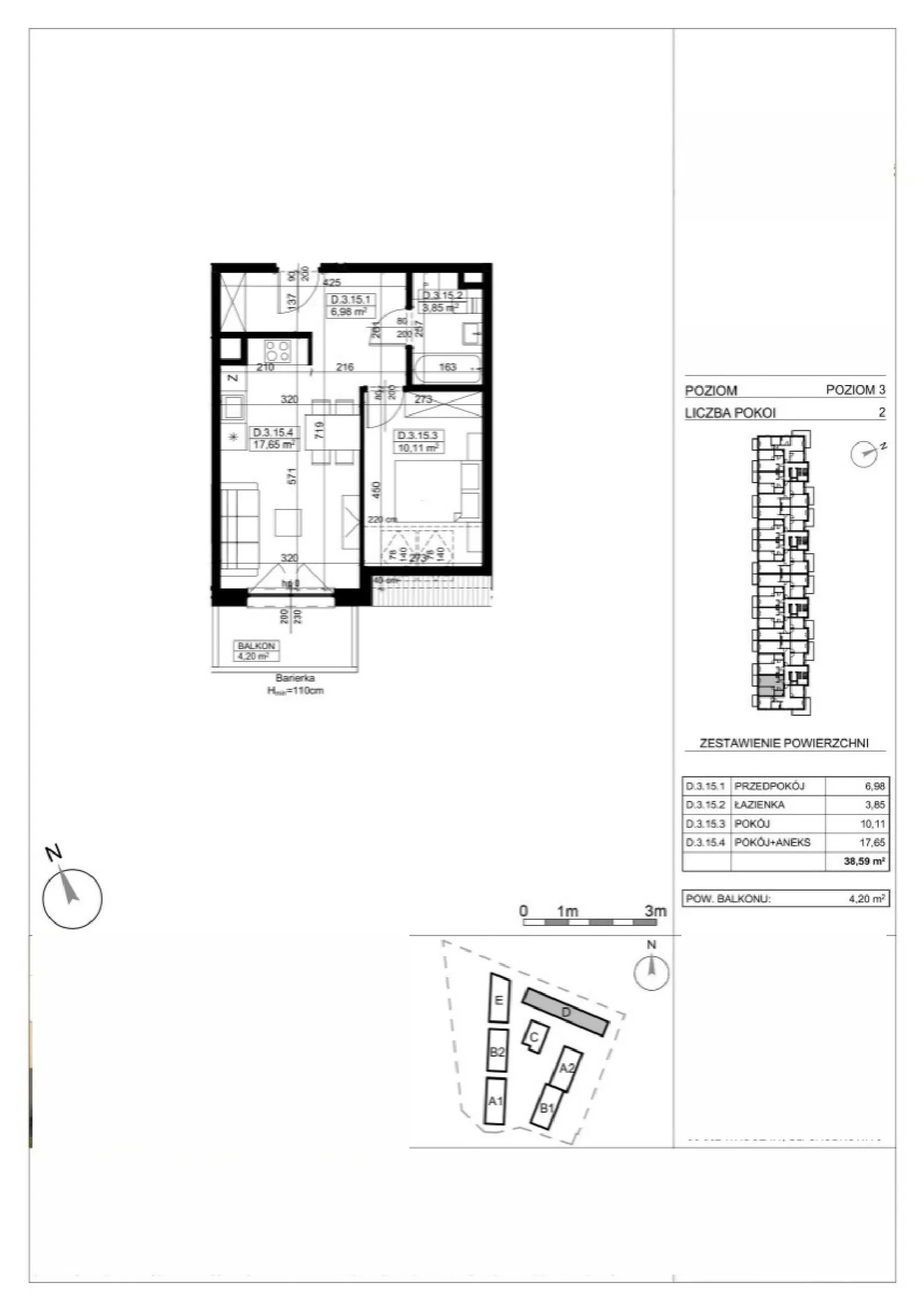 Rzut: Lokal AP-D-3-15, 2 pok.