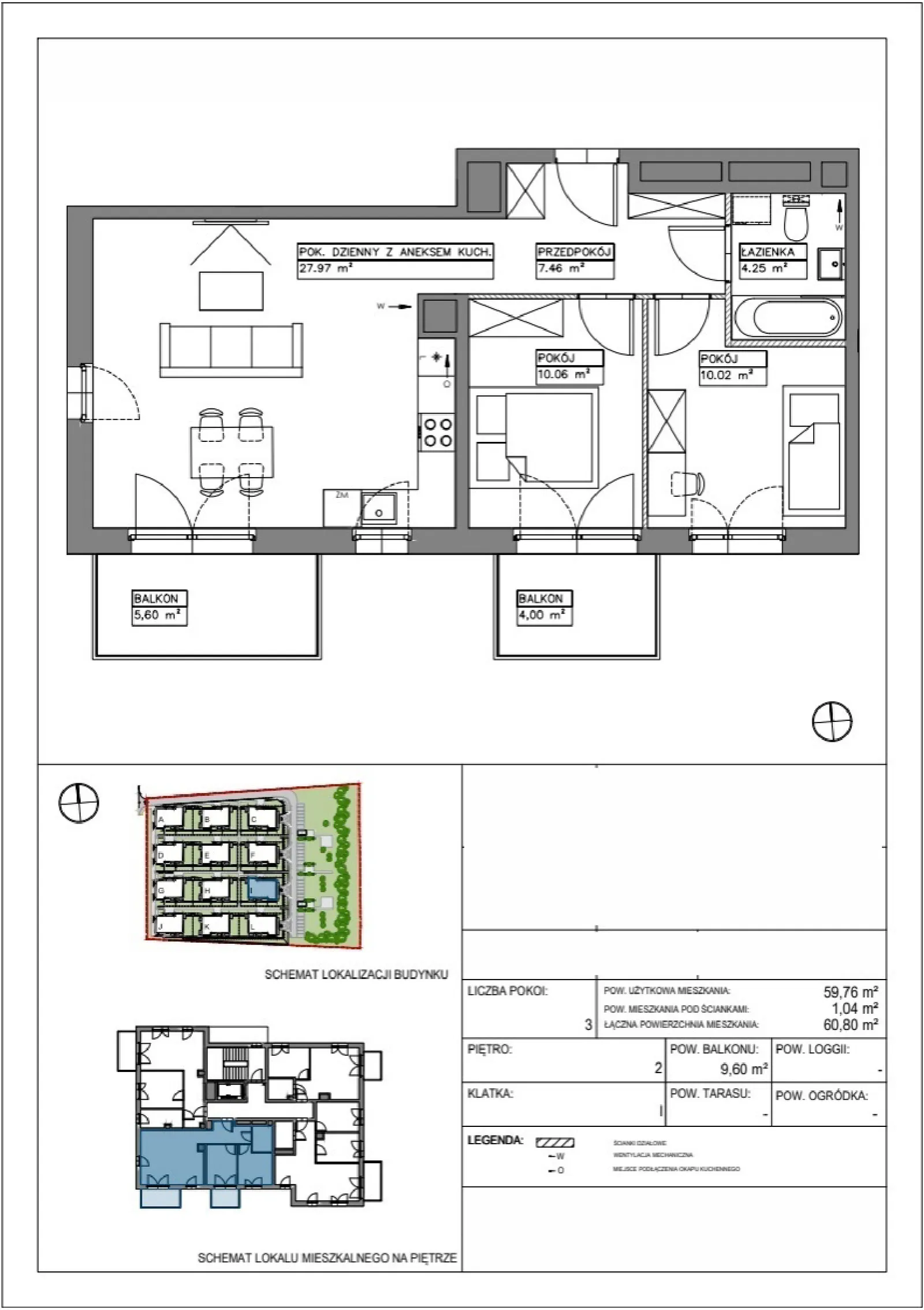 Floor plan: Apartment no. VV/I/2/3
