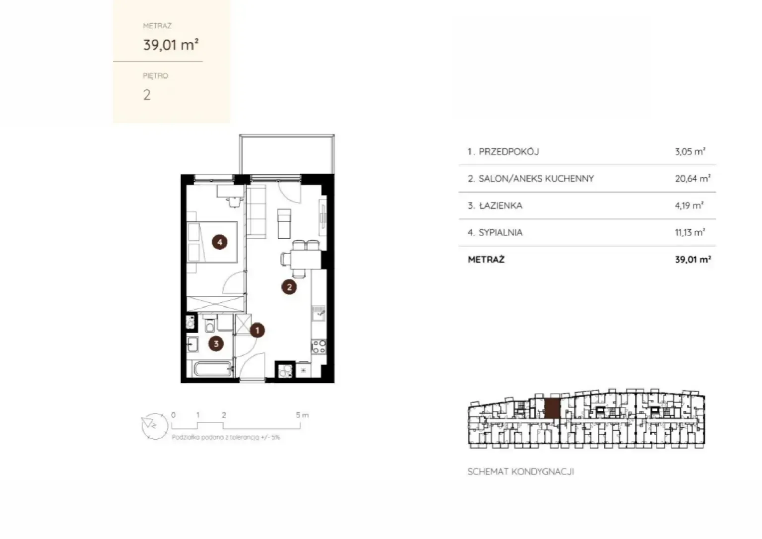 Floor plan: Apartment no. 1.A.2.02