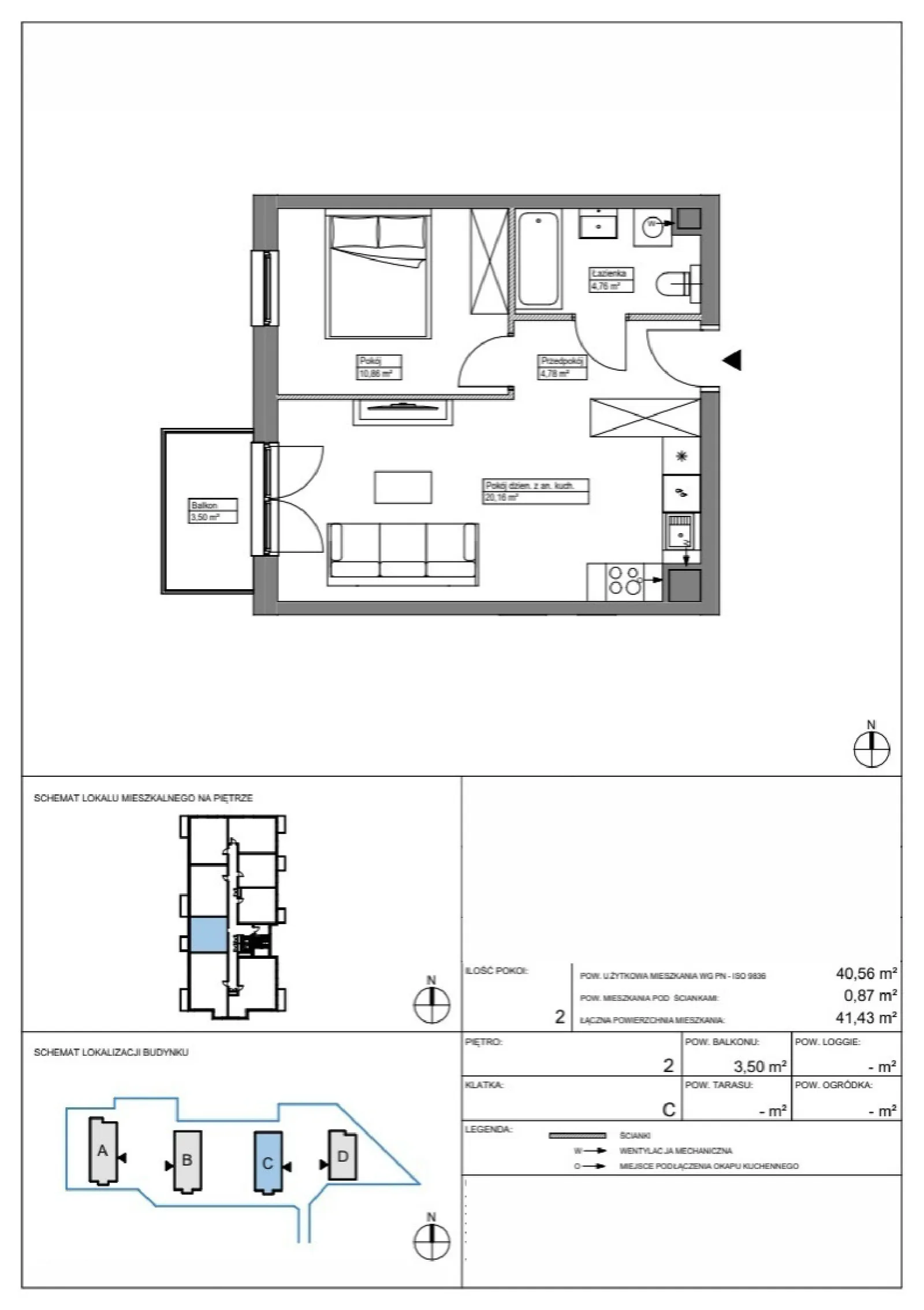 Floor plan: Apartment no. KR8/C/2/3