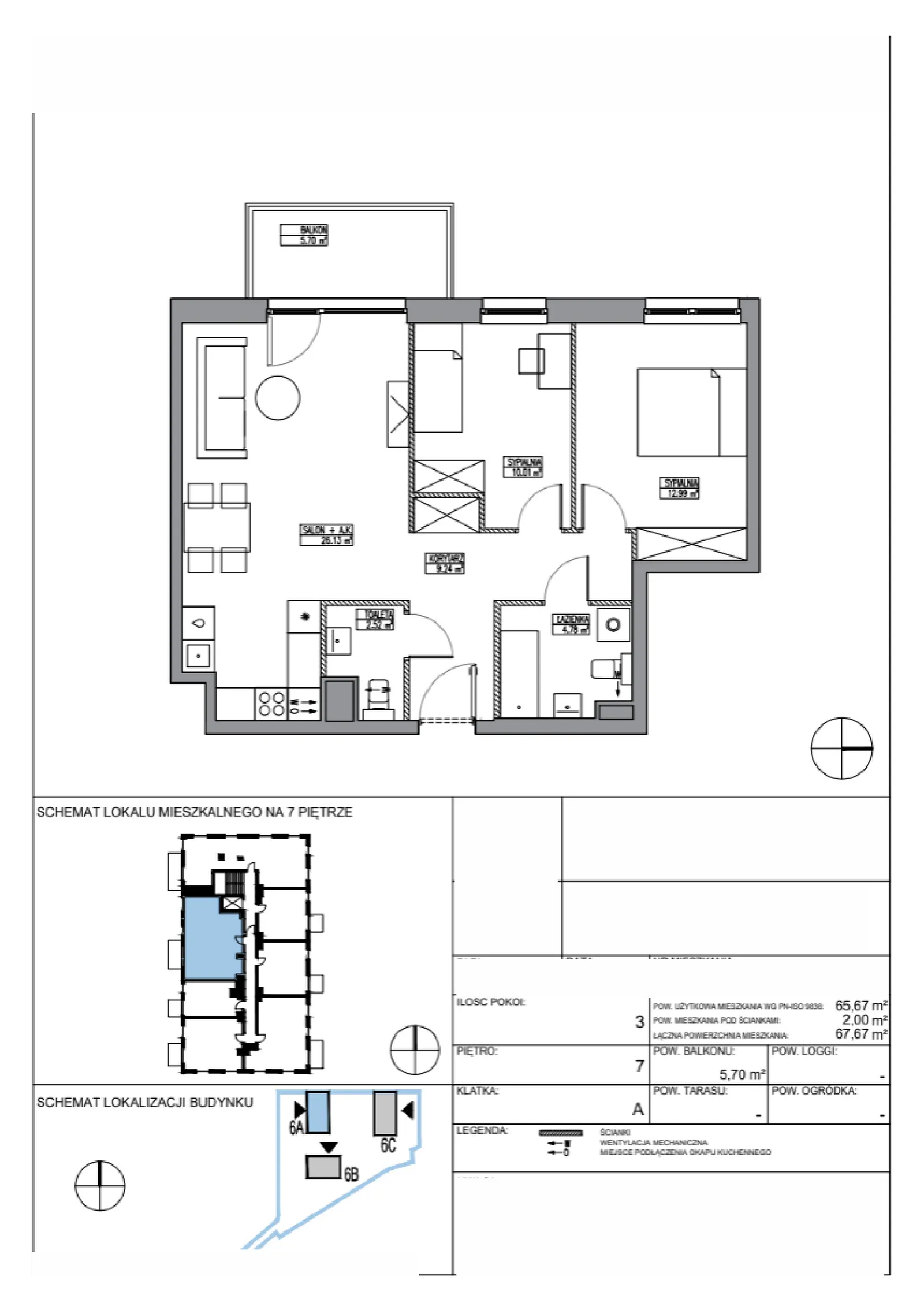 Rzut: Lokal KR6/A/7/7, 3 pok.