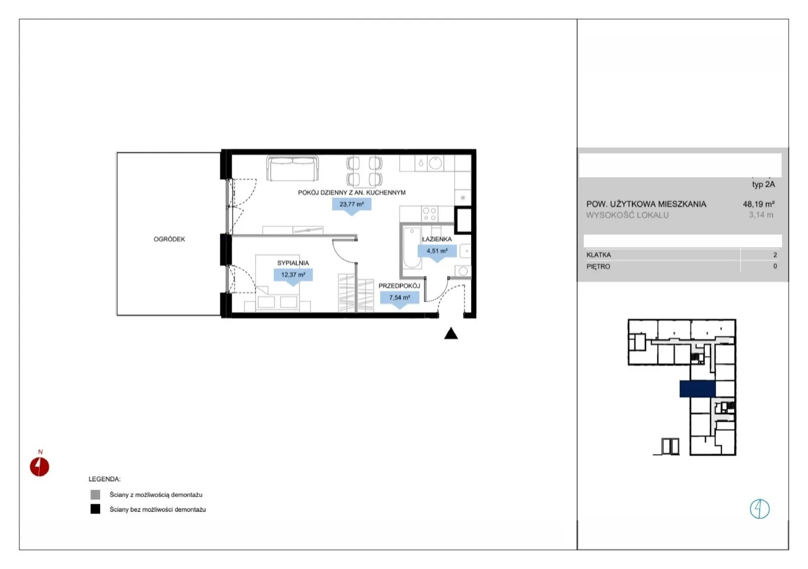 Floor plan: Lokal D2 5, 2 pok.
