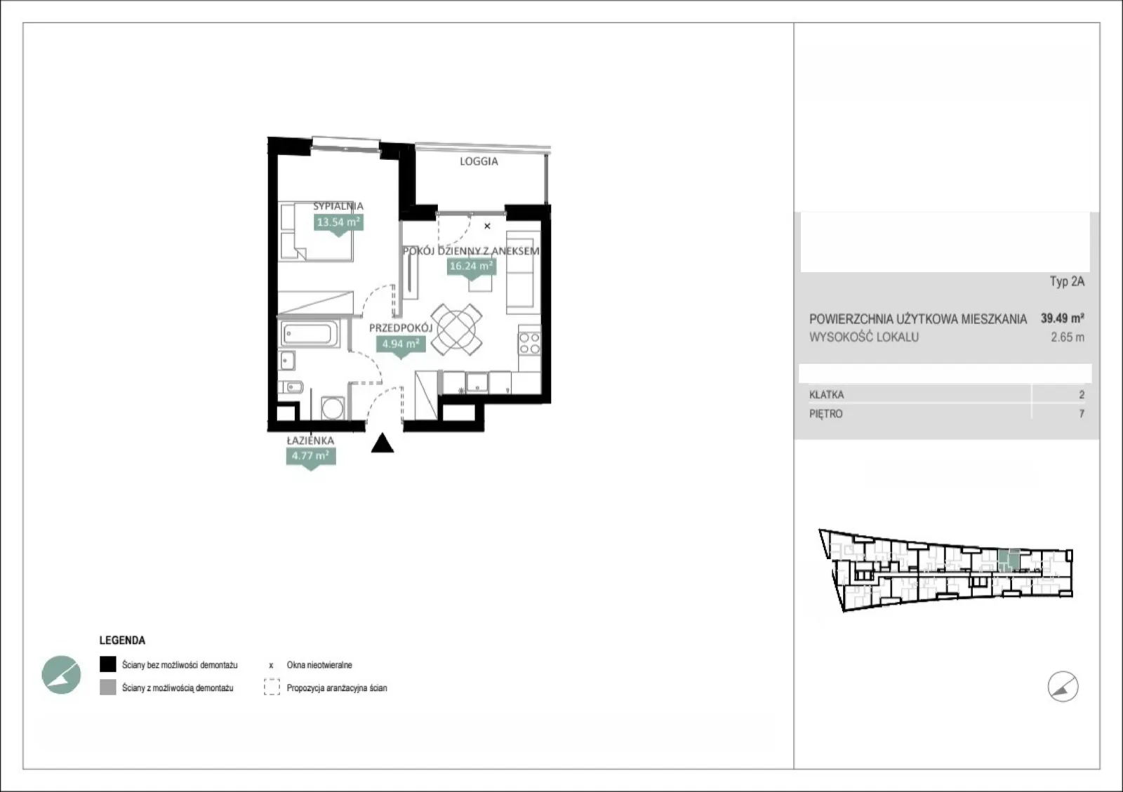 Floor plan: Lokal A2 181, 2 pok.