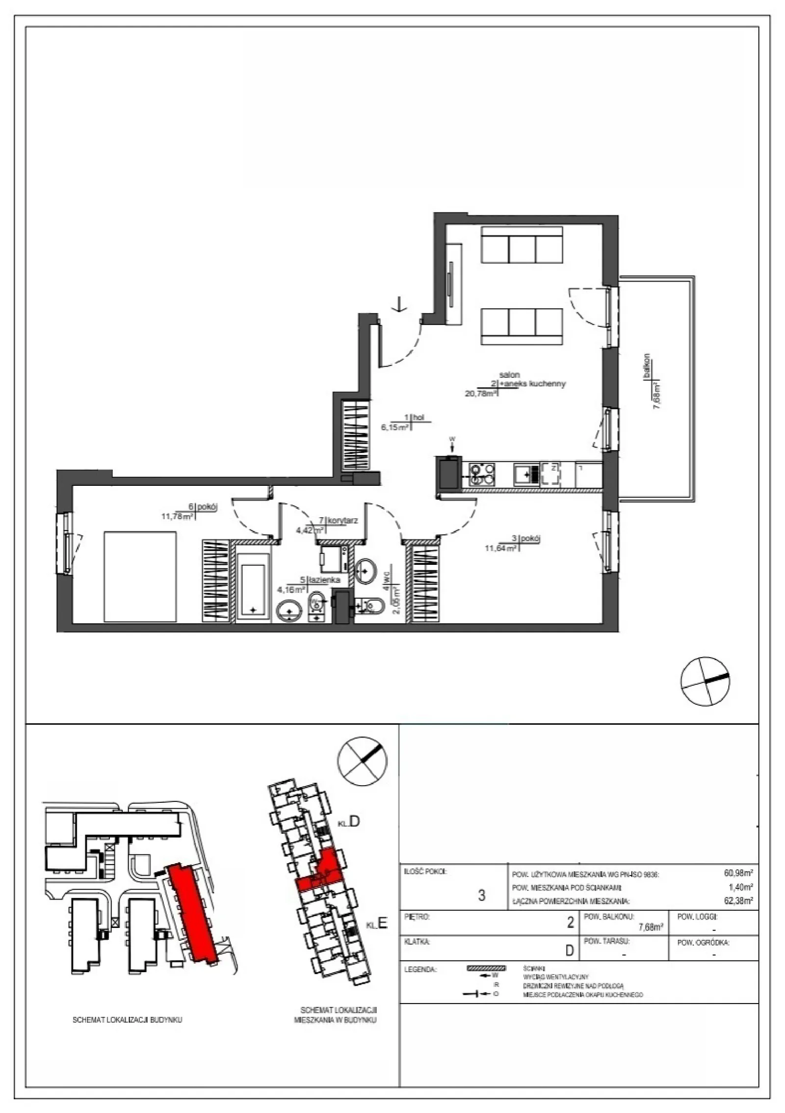 Floor plan: Apartment no. RM/2A/D/2/1