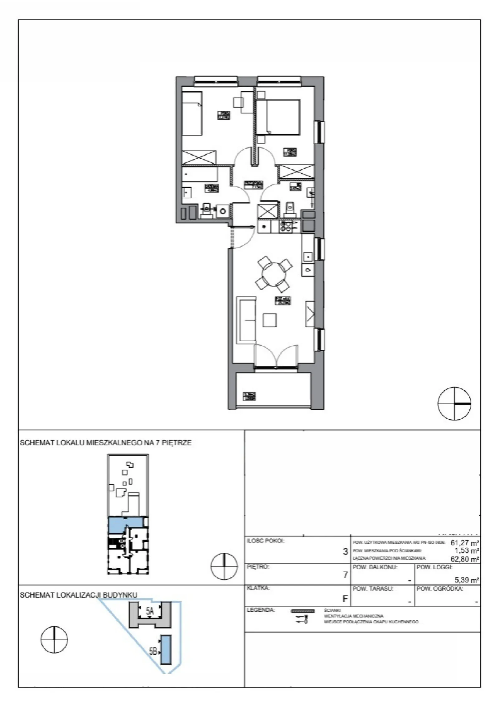 Floor plan: Apartment no. KR5/F/7/1