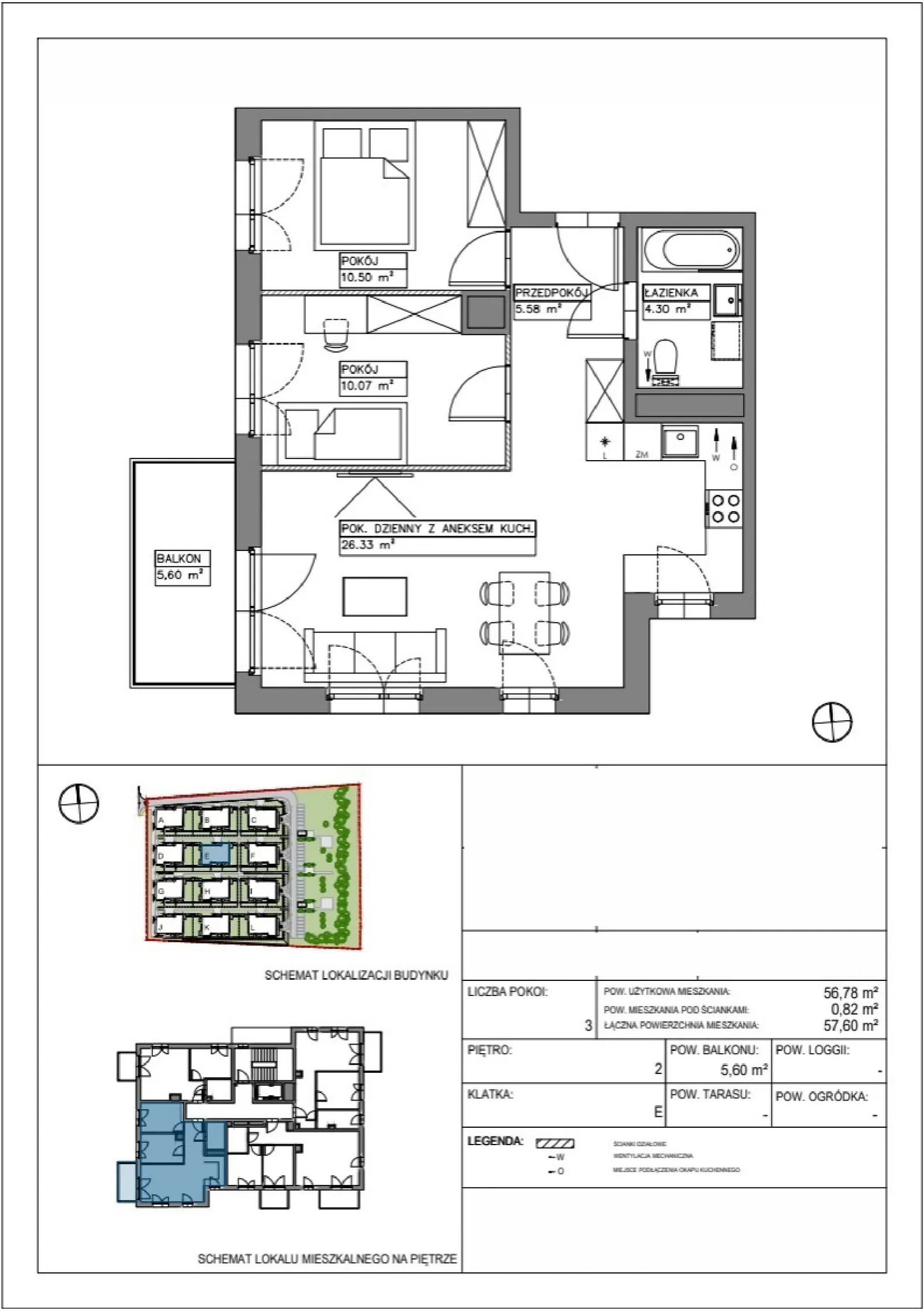 Floor plan: Apartment no. VV/E/2/3