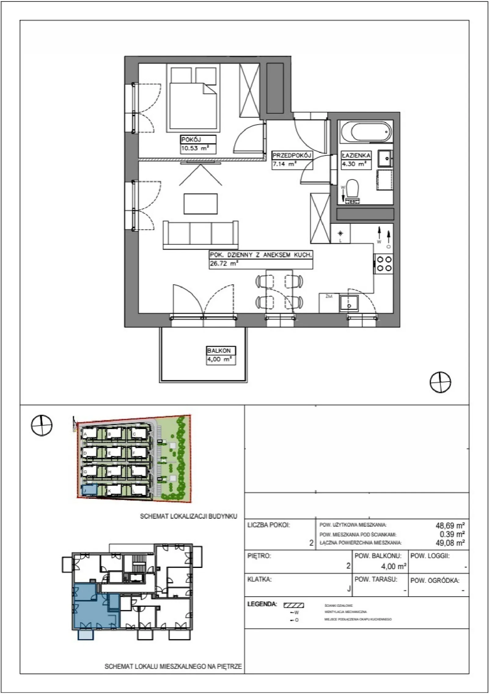 Floor plan: Apartment no. VV/J/2/3