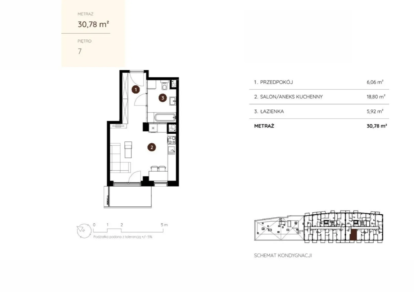 Floor plan: Apartment no. 3.A.7.07