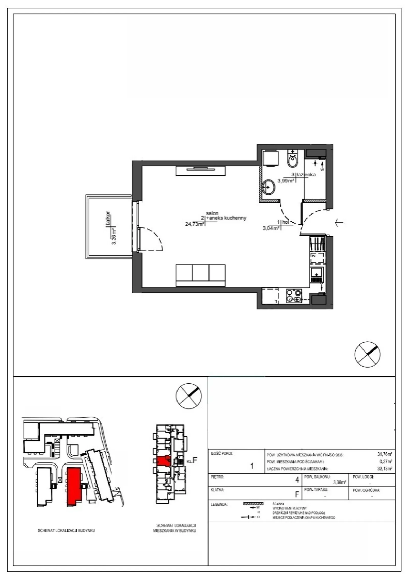 Rzut: Lokal RM/2A/F/4/4, 1 pok.