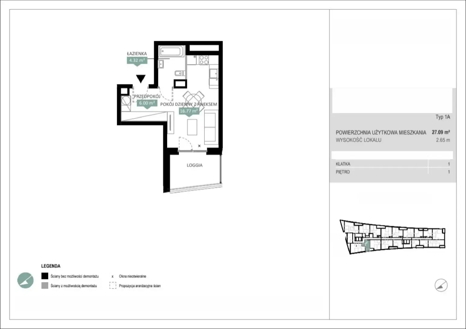 Floor plan: Lokal A1 4, 1 pok.