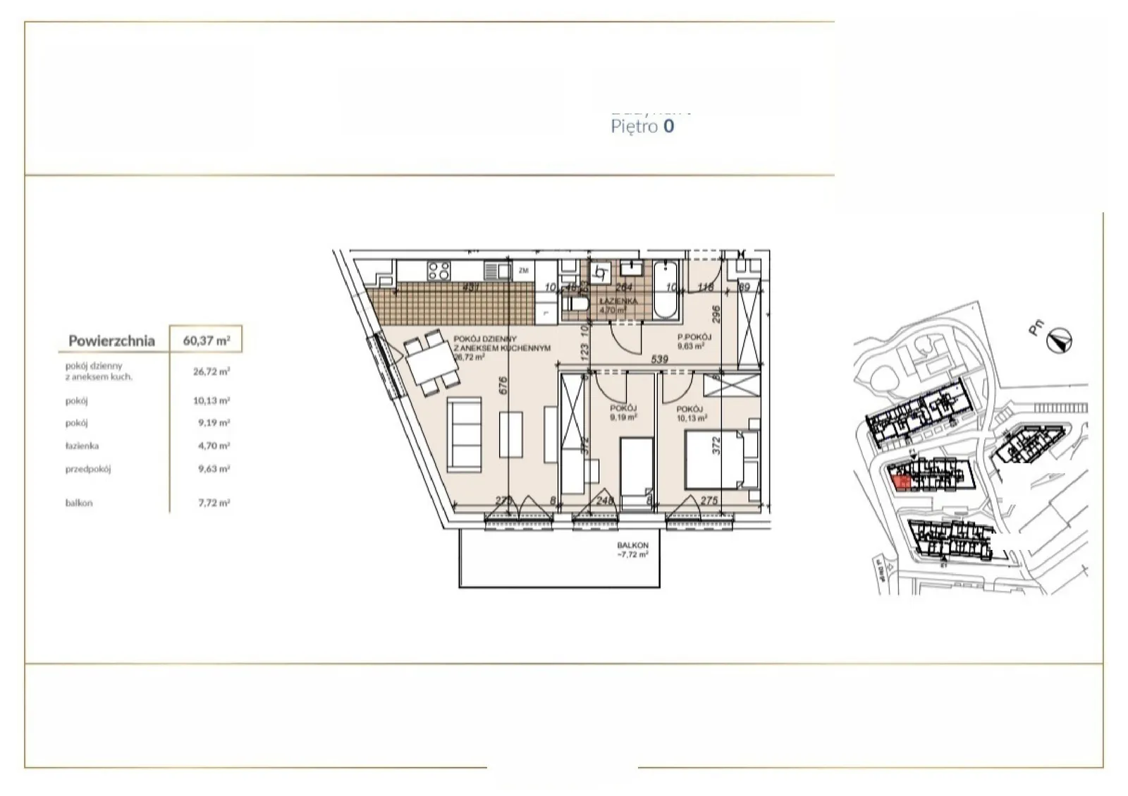Floor plan: Apartment no. F1-0-8