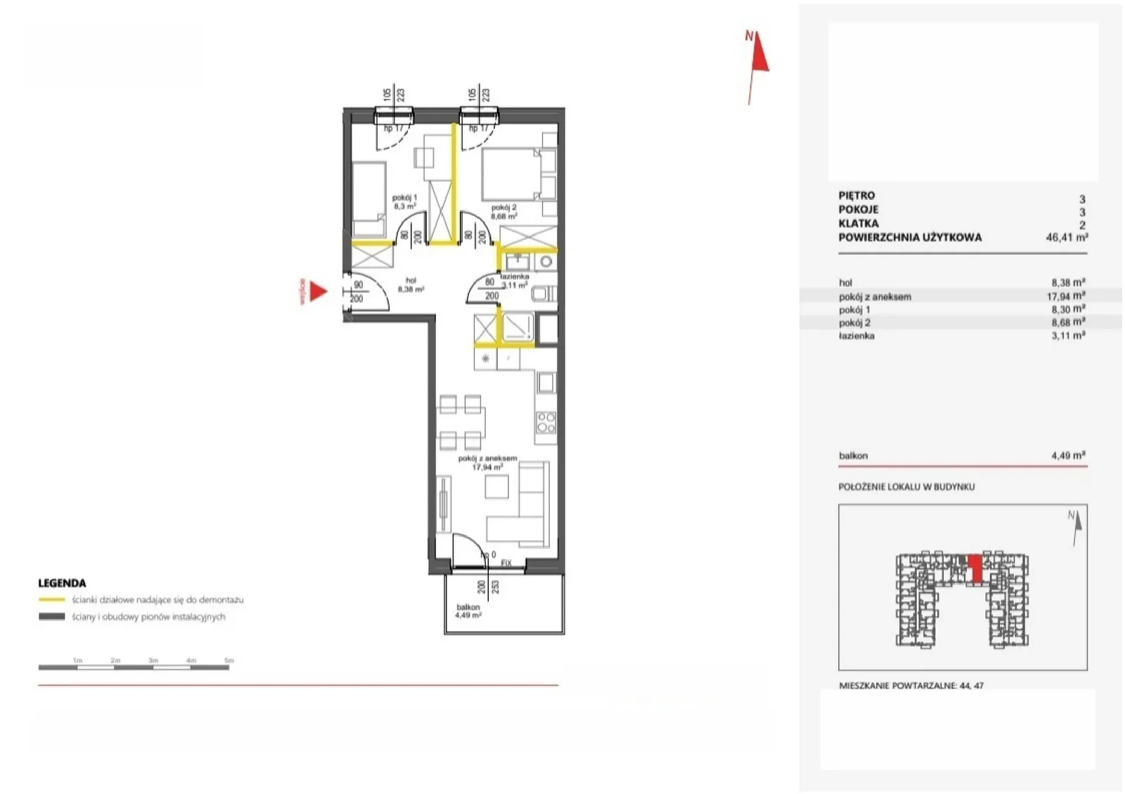 Floor plan: Apartment no. 50