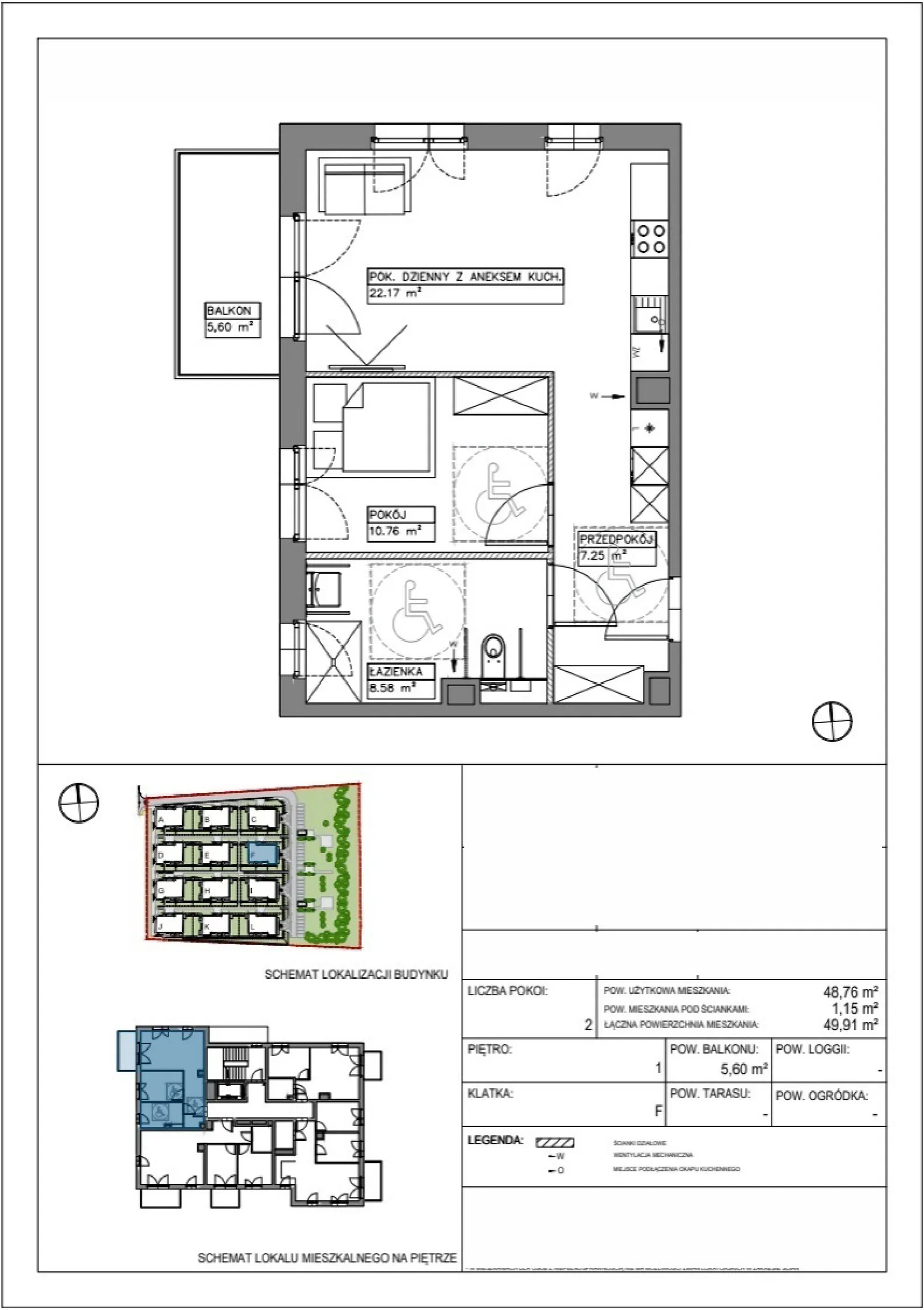 Floor plan: Apartment no. VV/F/1/4