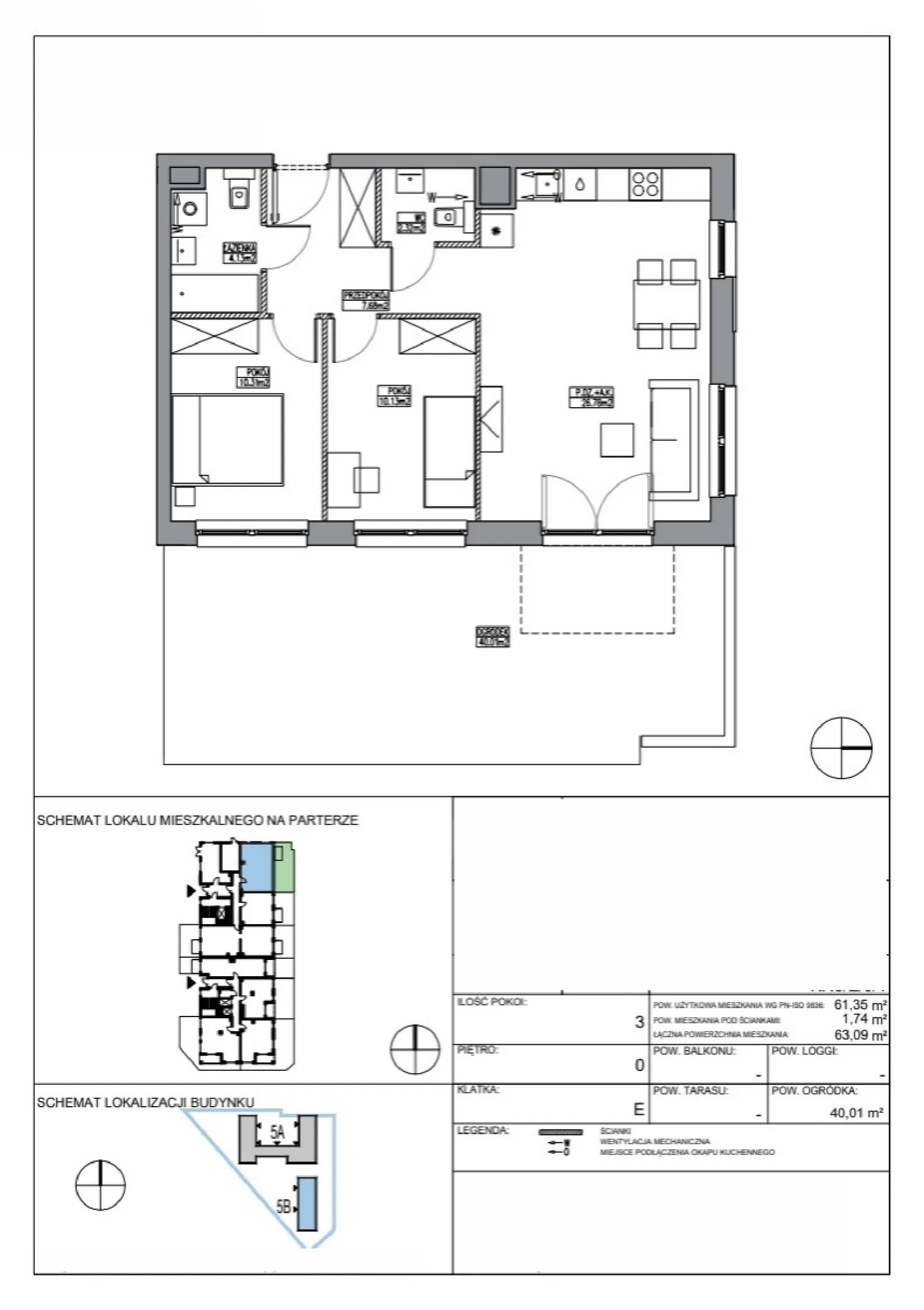 Floor plan: Apartment no. KR5/E/0/1