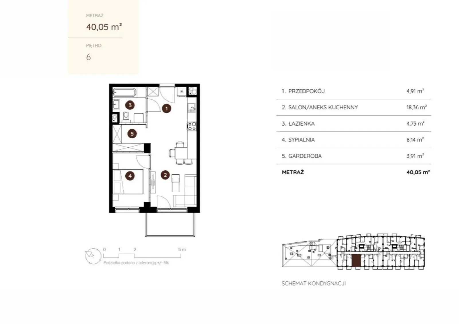 Floor plan: Apartment no. 2.A.6.05