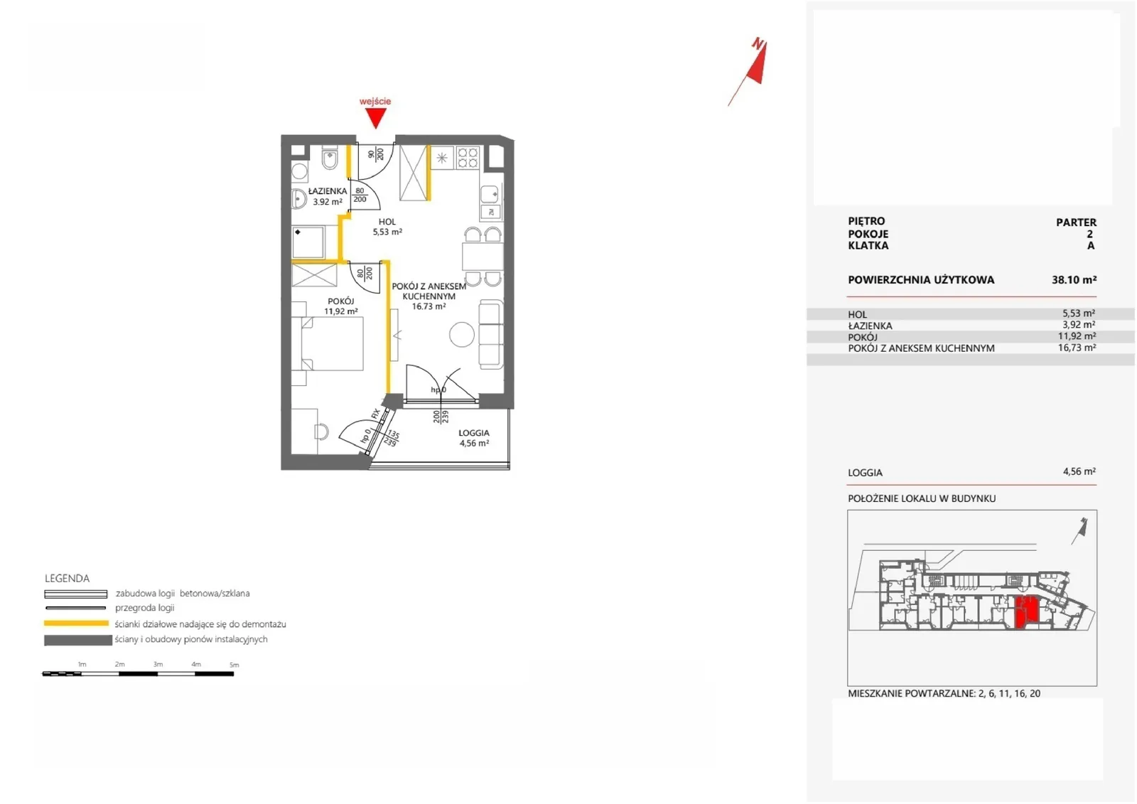 Floor plan: Apartment no. 2