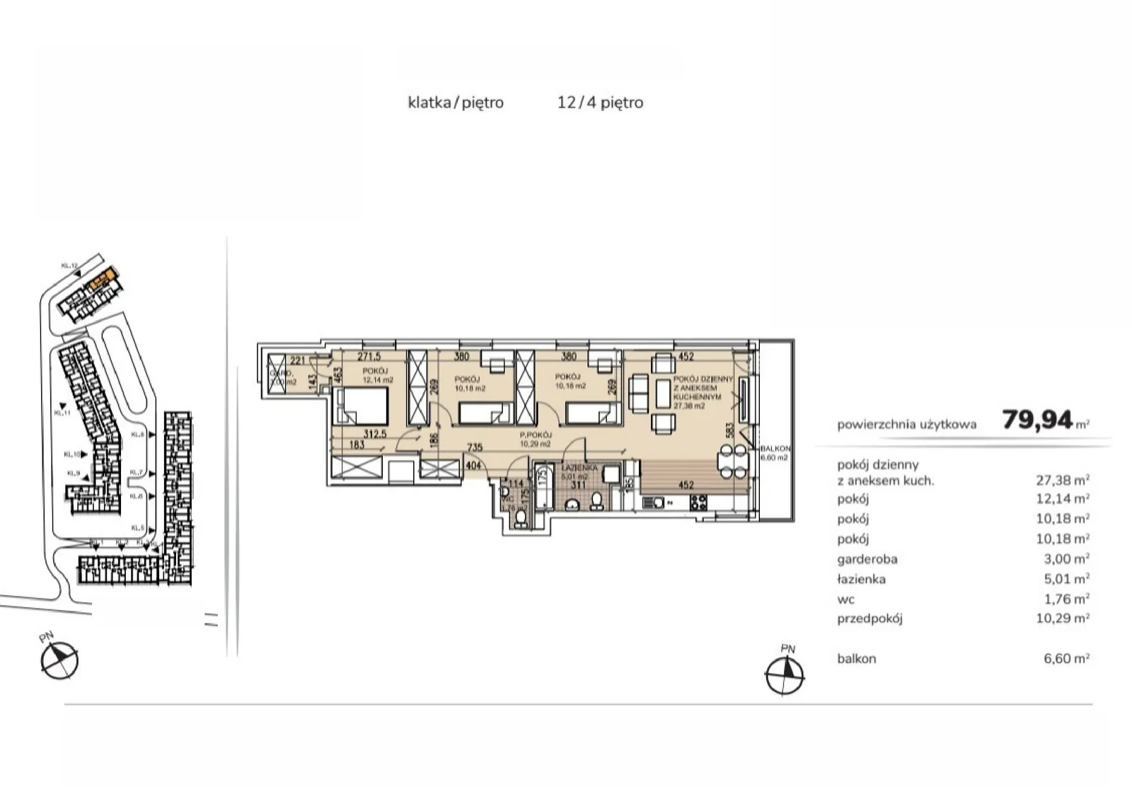 Floor plan: Apartment no. 12-4-21