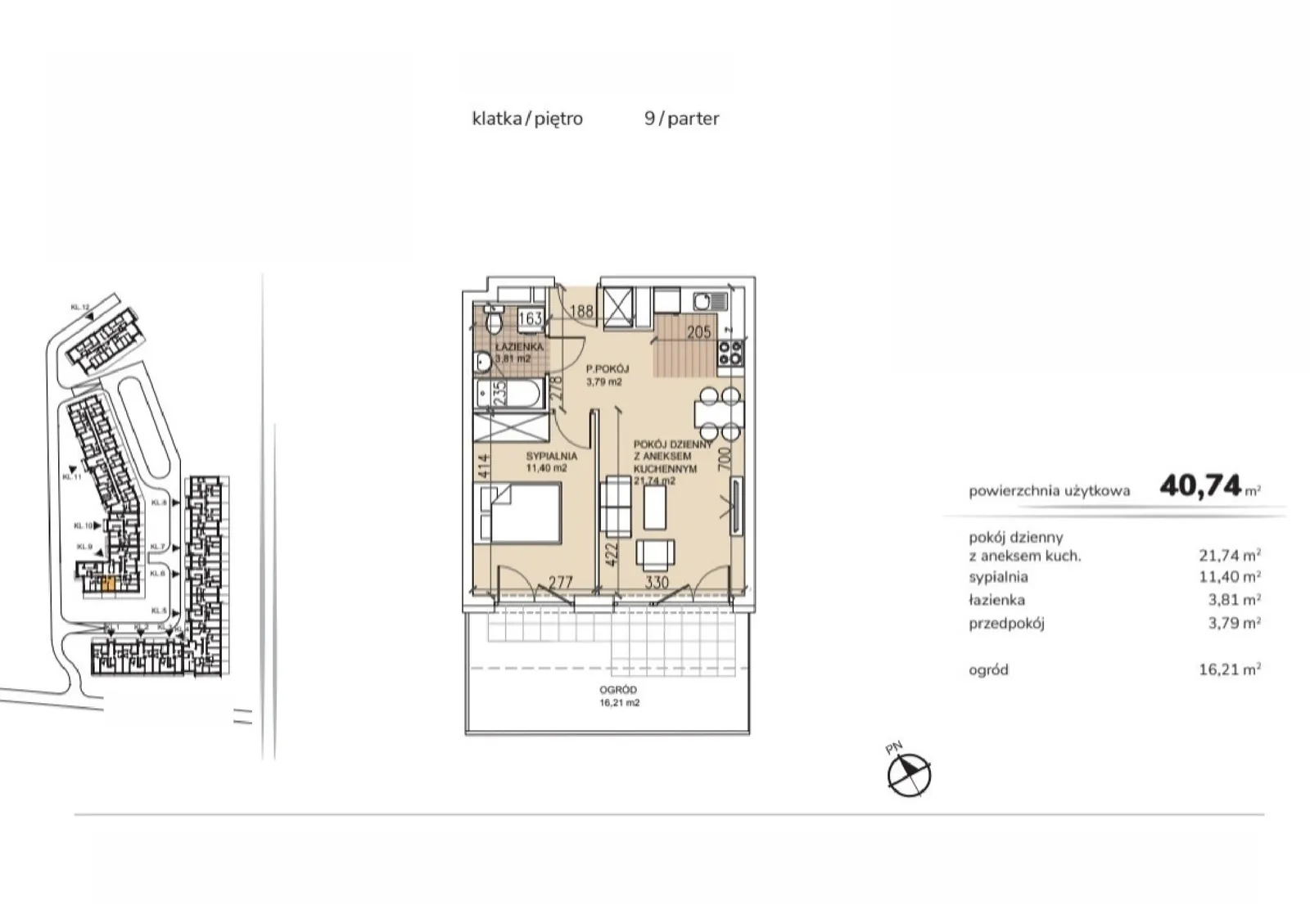 Floor plan: Apartment no. 9-0-5