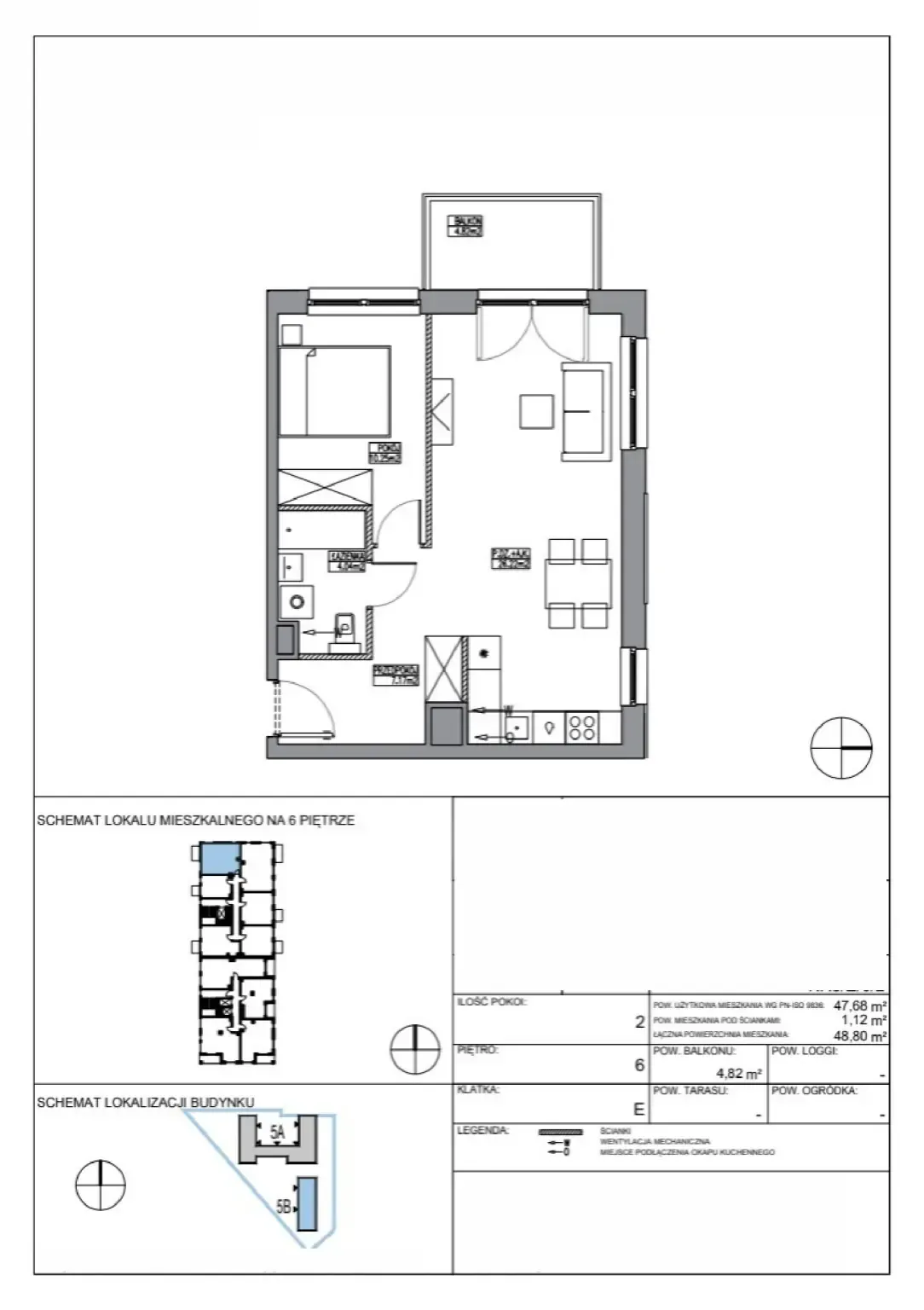 Floor plan: Apartment no. KR5/E/6/2