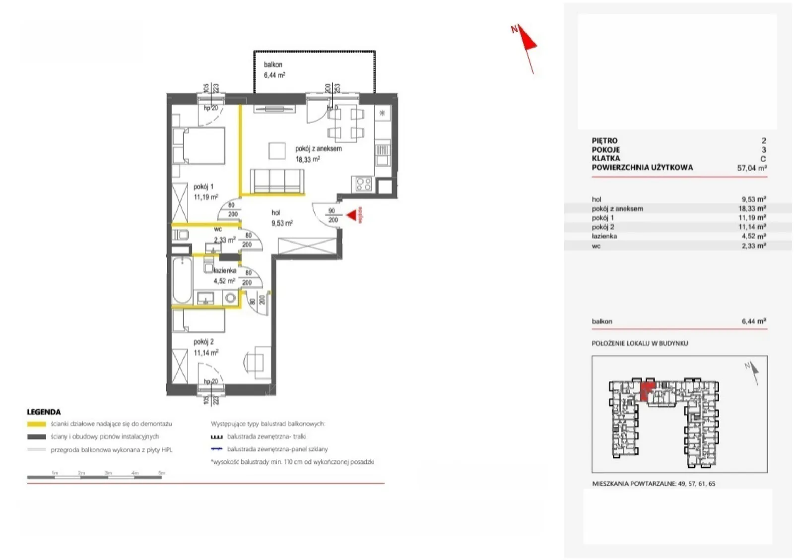 Floor plan: Apartment no. 53