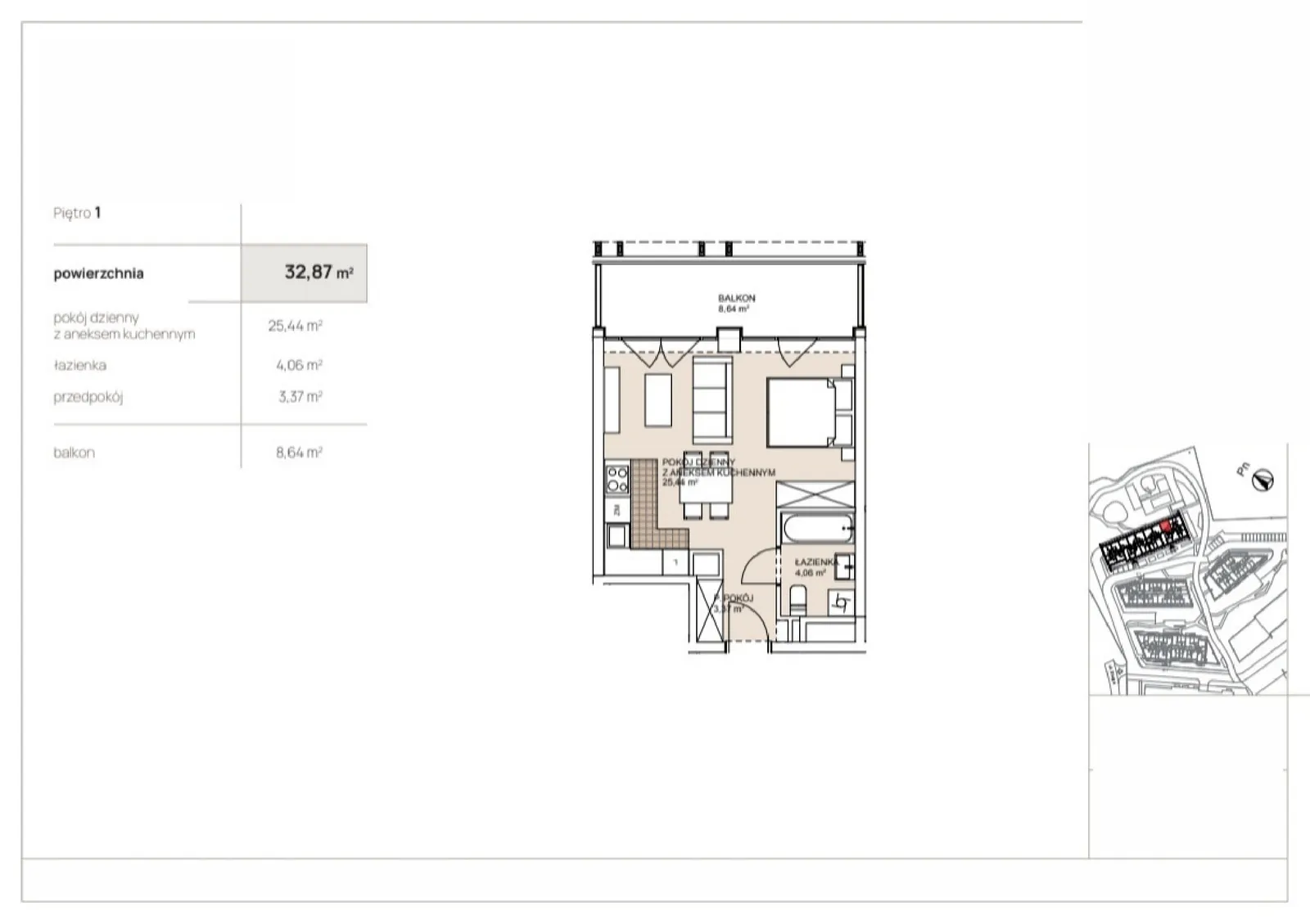 Floor plan: Apartment no. G2-1-4
