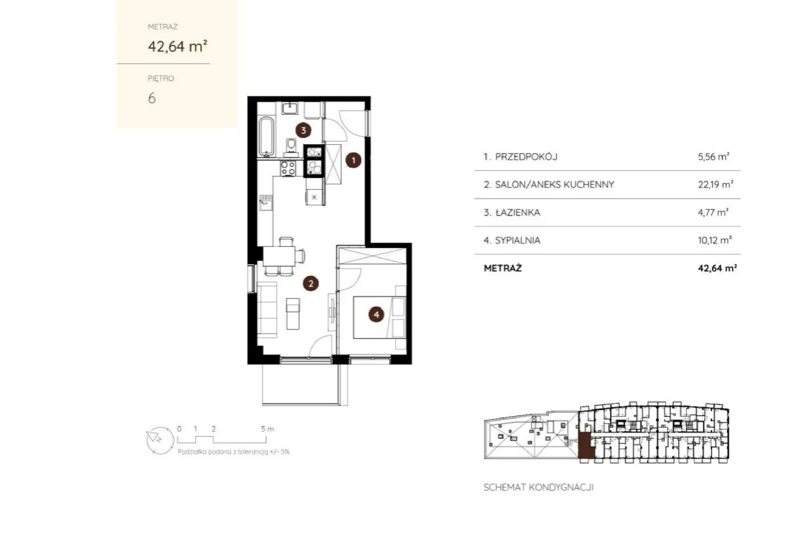 Floor plan: Apartment no. 2.A.6.07