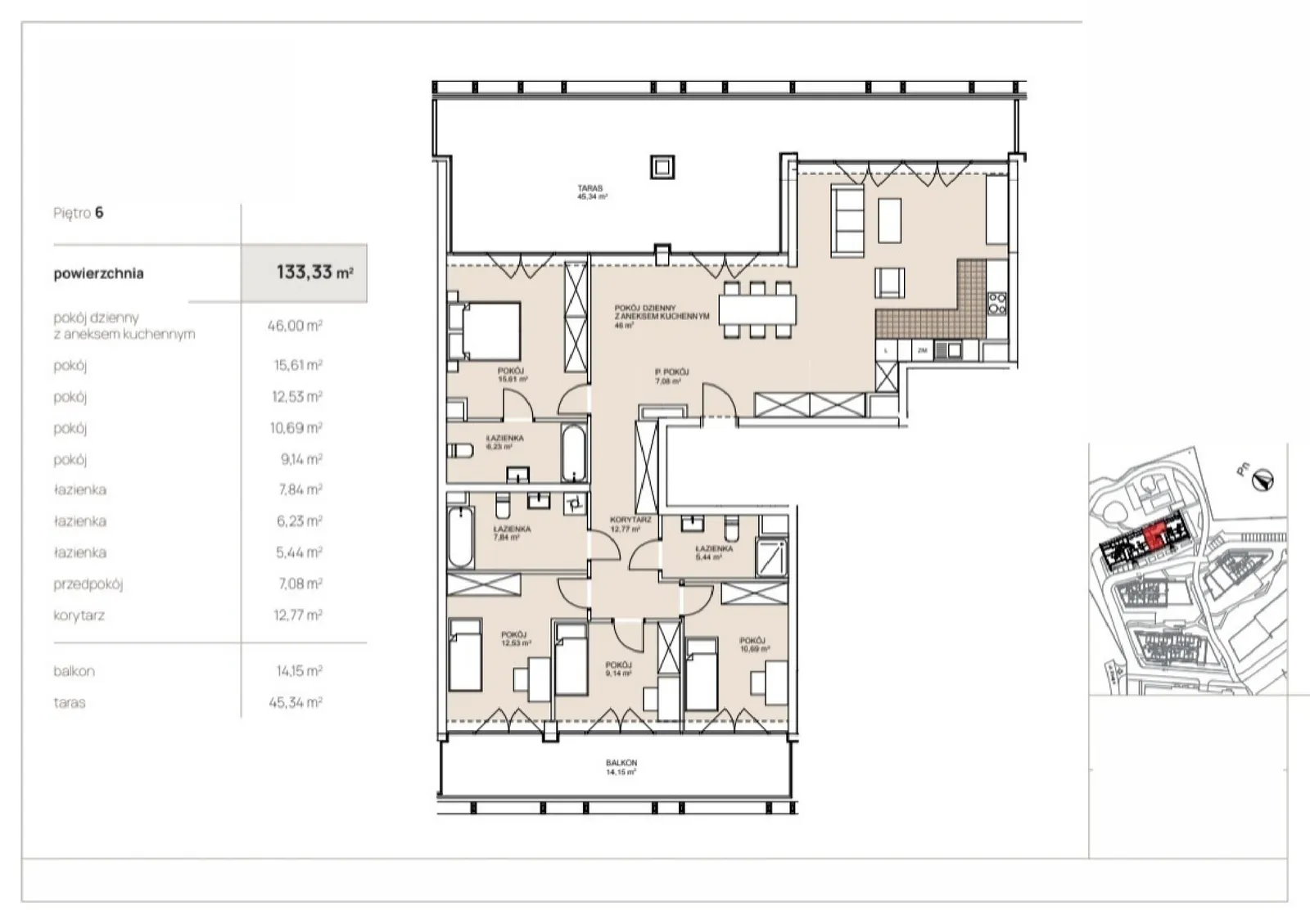 Floor plan: Apartment no. G2-6-21