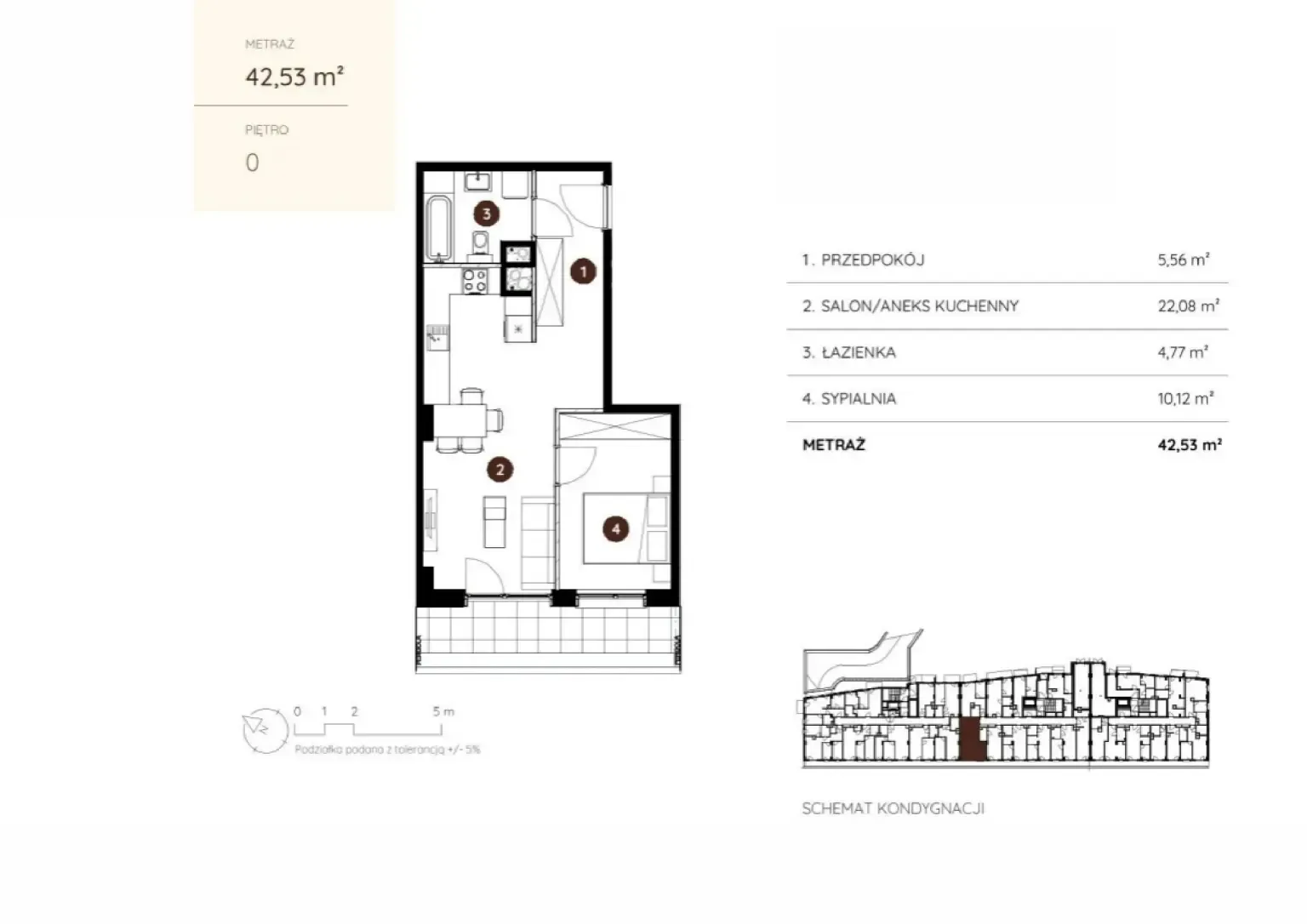 Floor plan: Apartment no. 2.A.0.07