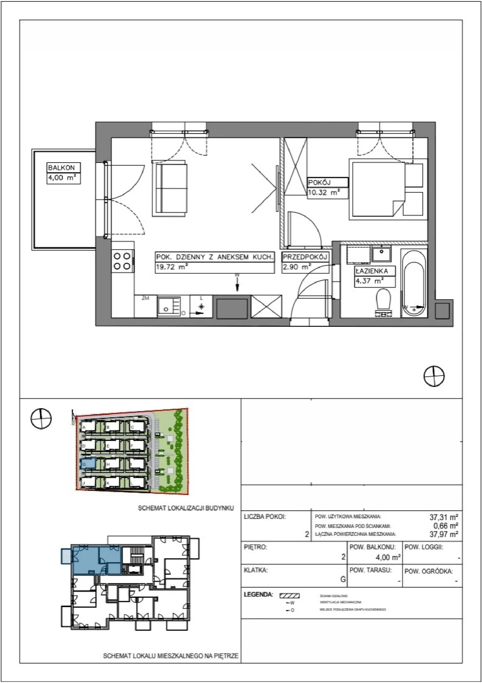 Floor plan: Apartment no. VV/G/2/4