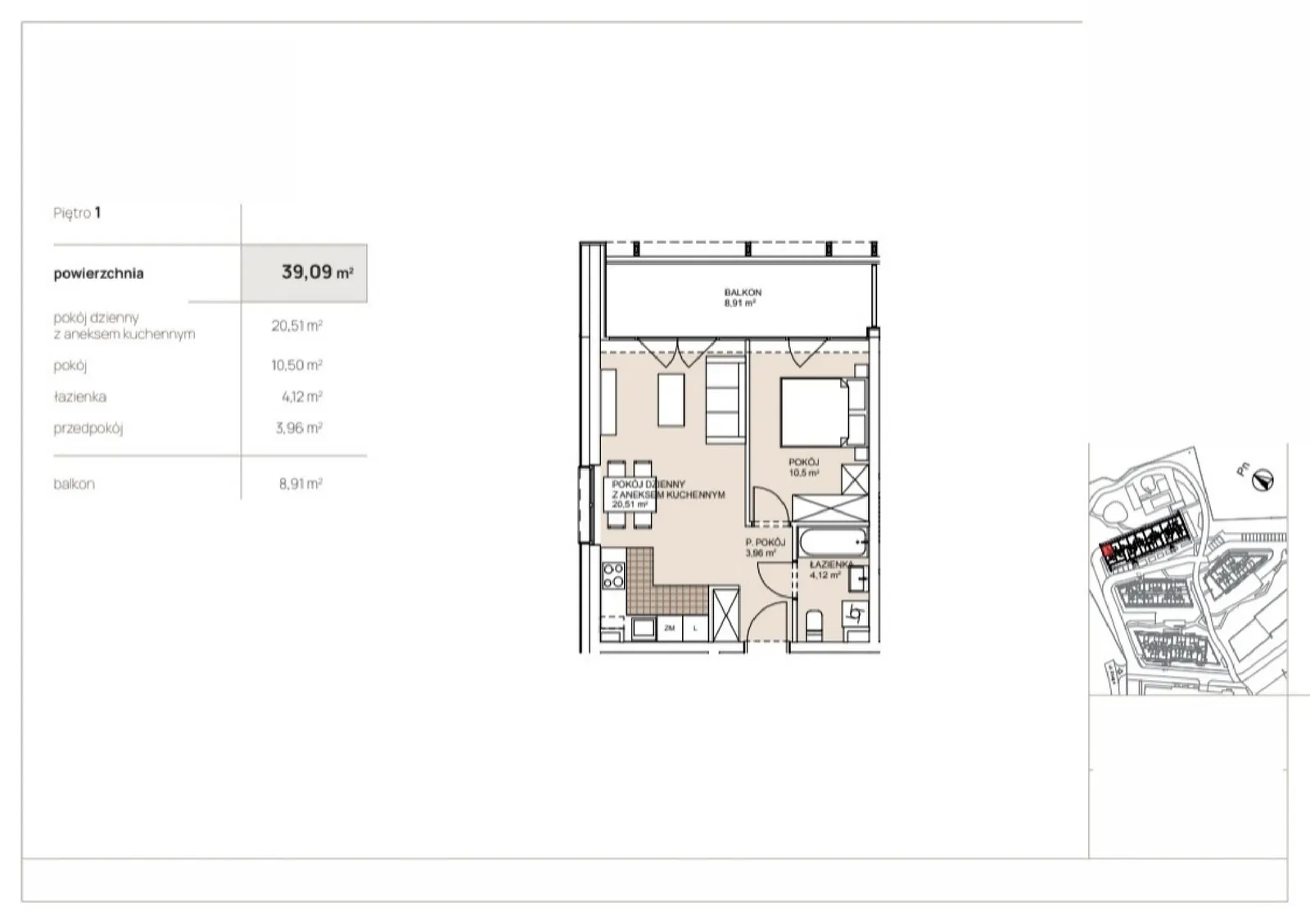 Floor plan: Apartment no. G1-1-3