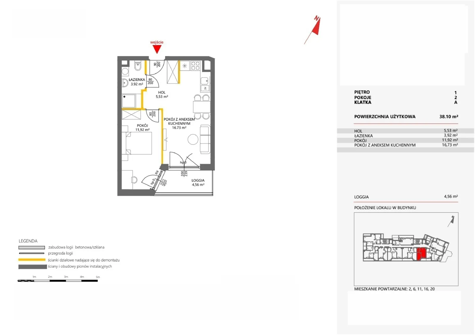 Floor plan: Apartment no. 6
