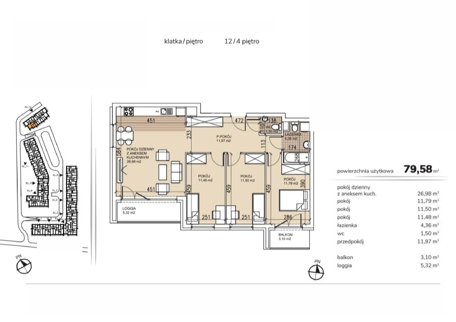Floor plan: Apartment no. 12-4-24