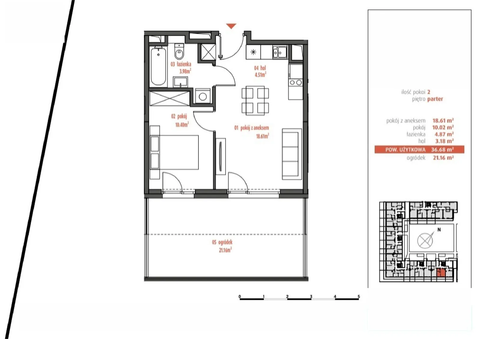 Floor plan: Apartment no. PUR/AF1.2
