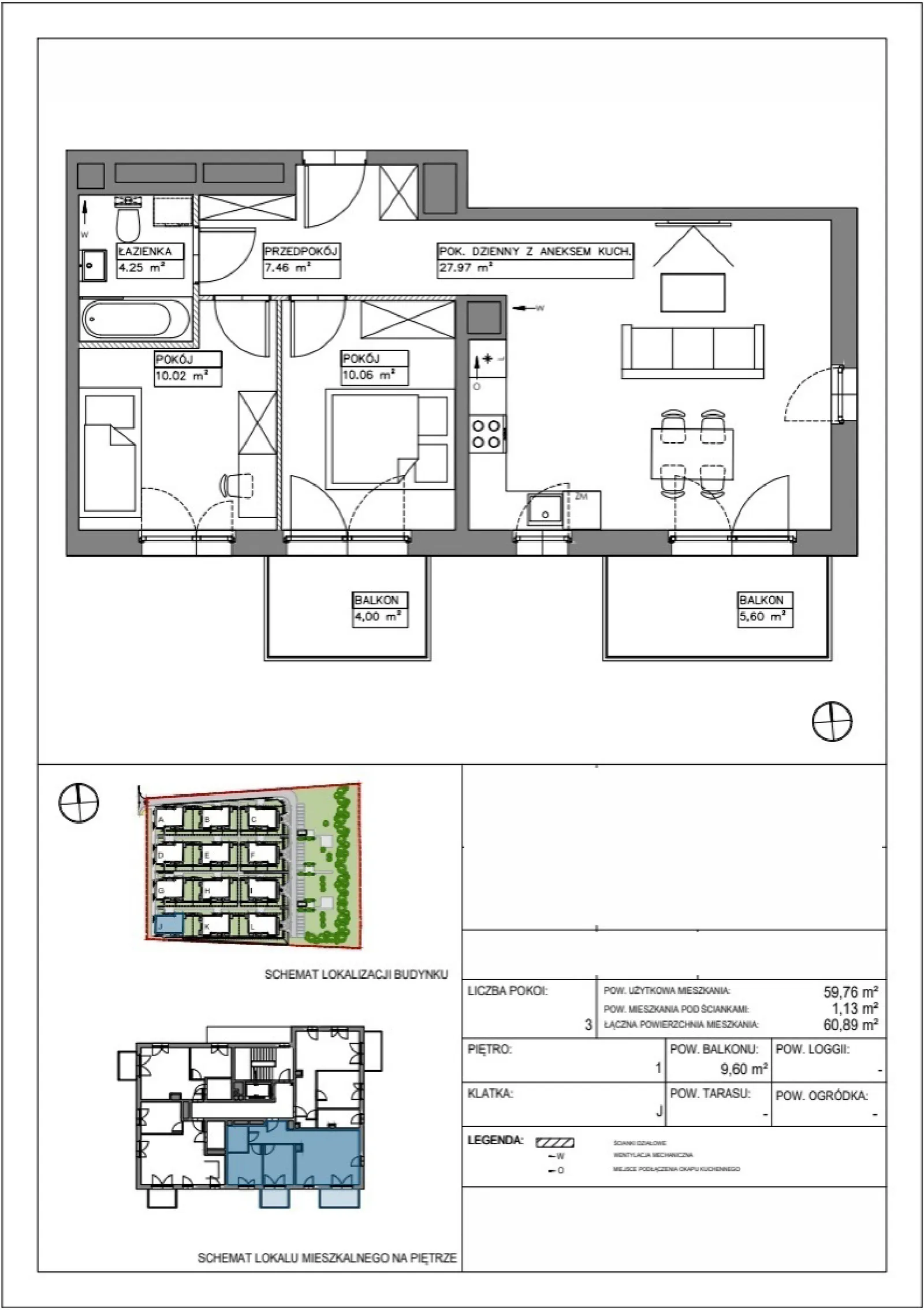 Floor plan: Apartment no. VV/J/1/2