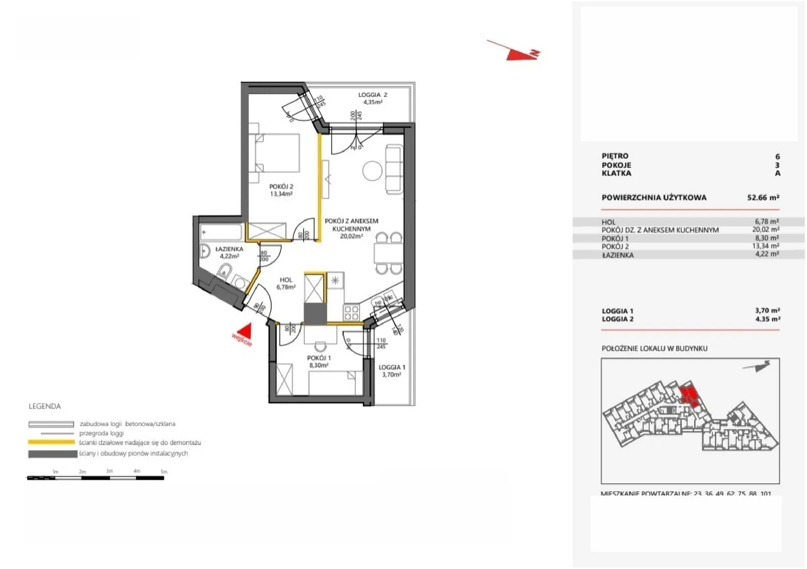 Floor plan: Apartment no. 88