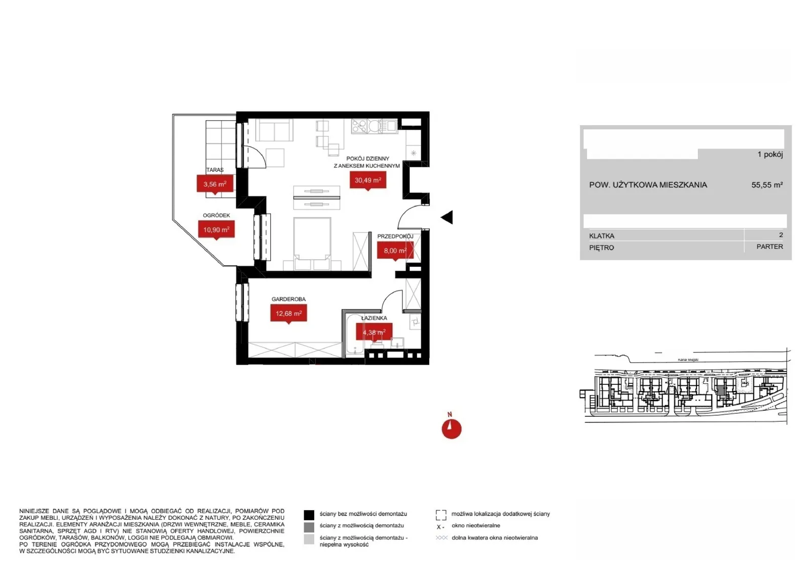 Floor plan: Lokal WR1 2/0/1/1a, 1 pok.