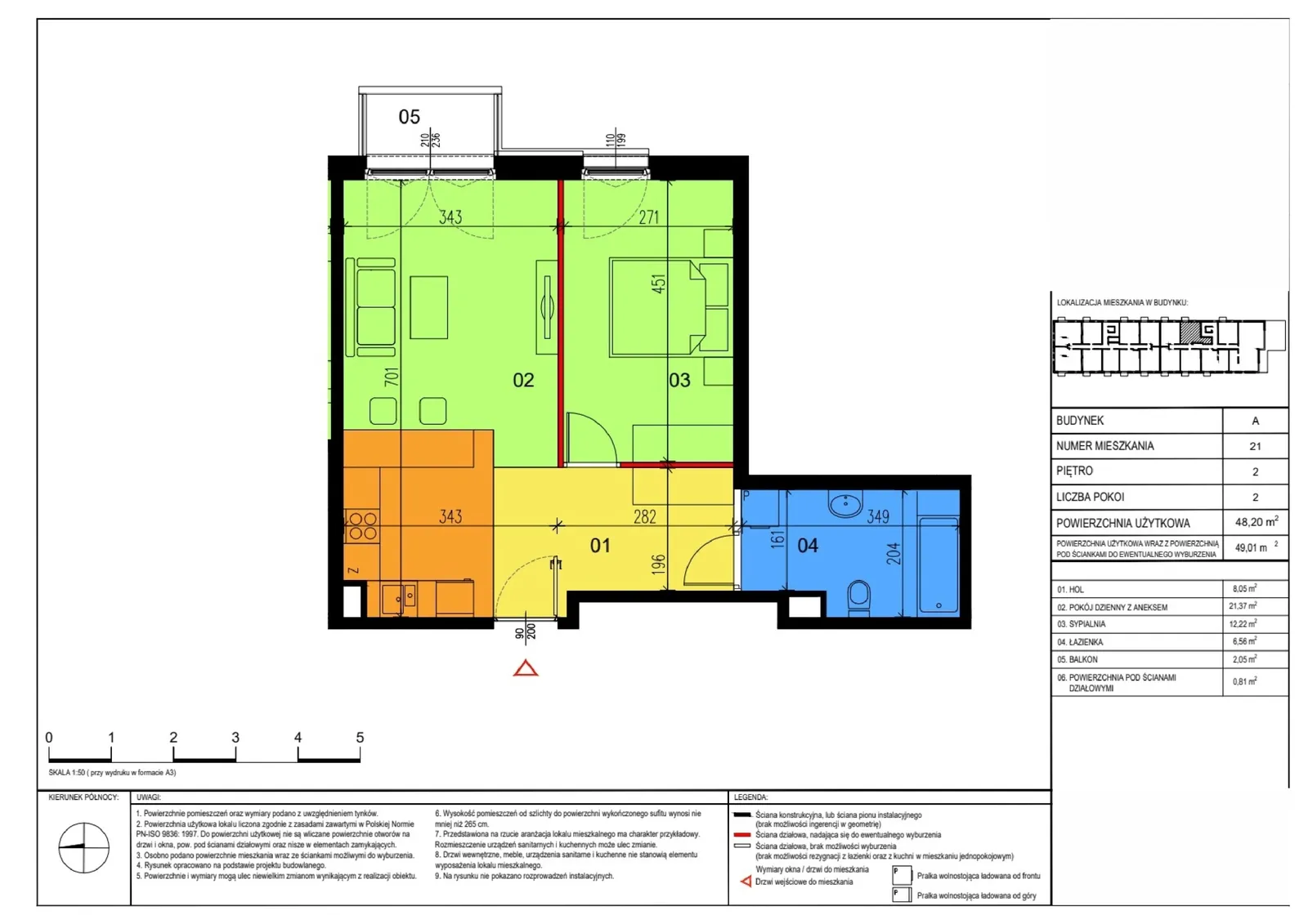 Rzut: Lokal A21, 2 pok.