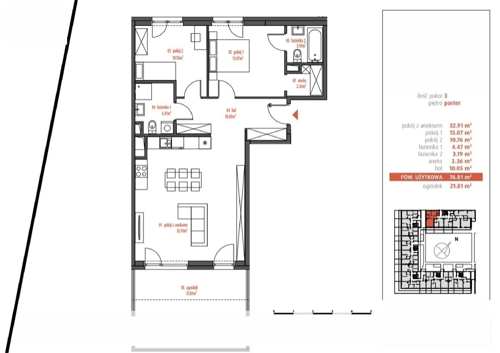 Floor plan: Apartment no. PUR/AA1.1