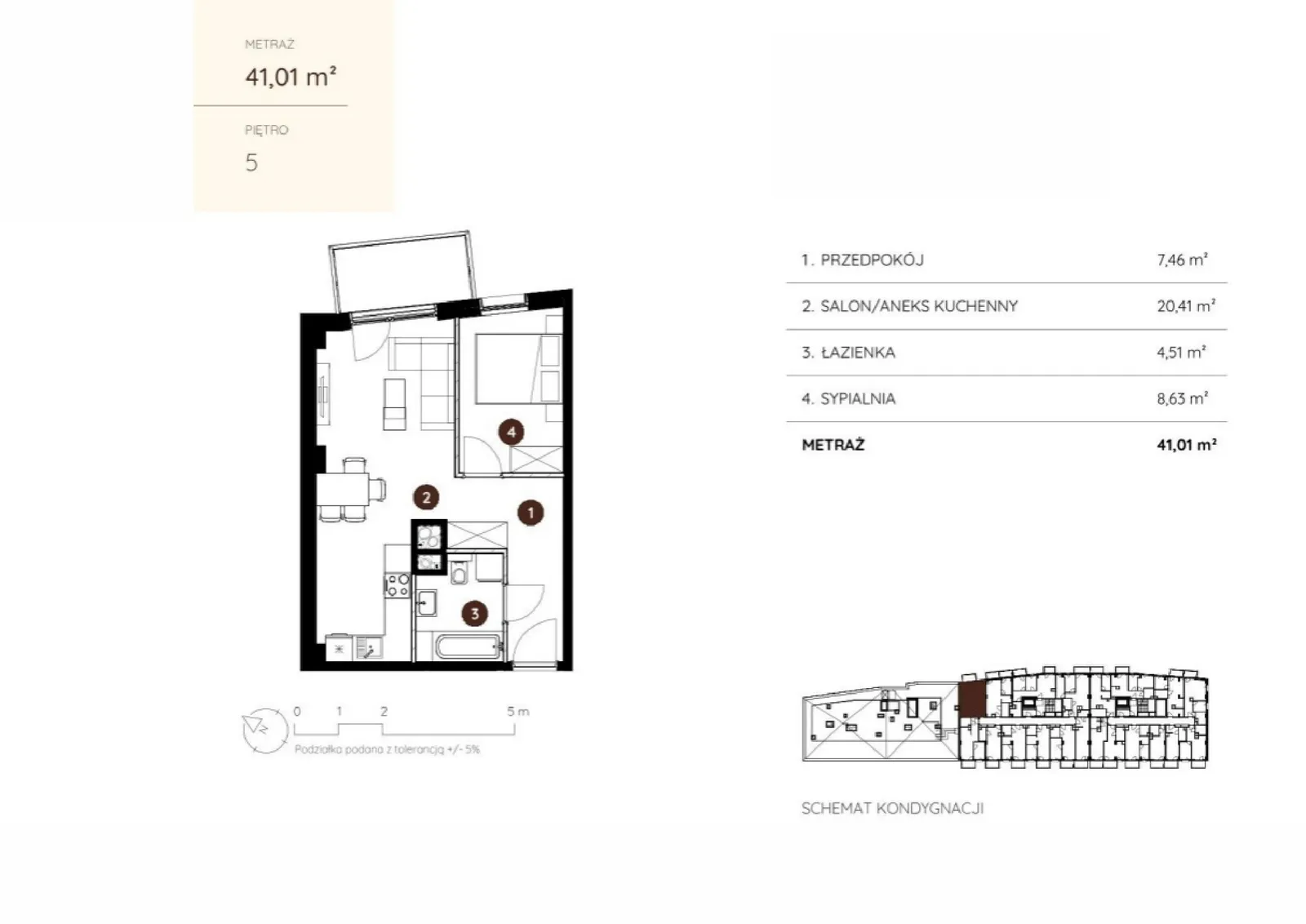 Floor plan: Apartment no. 2.A.5.08