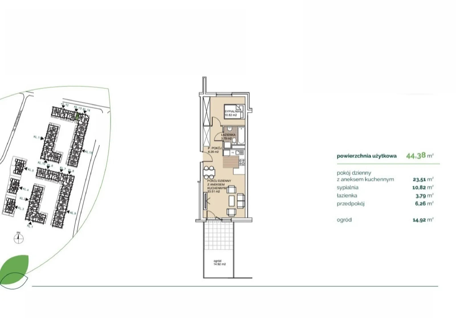 Floor plan: Apartment no. 13-0-1