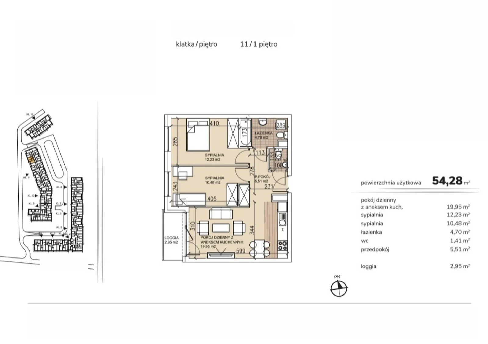 Floor plan: Apartment no. 11-1-15