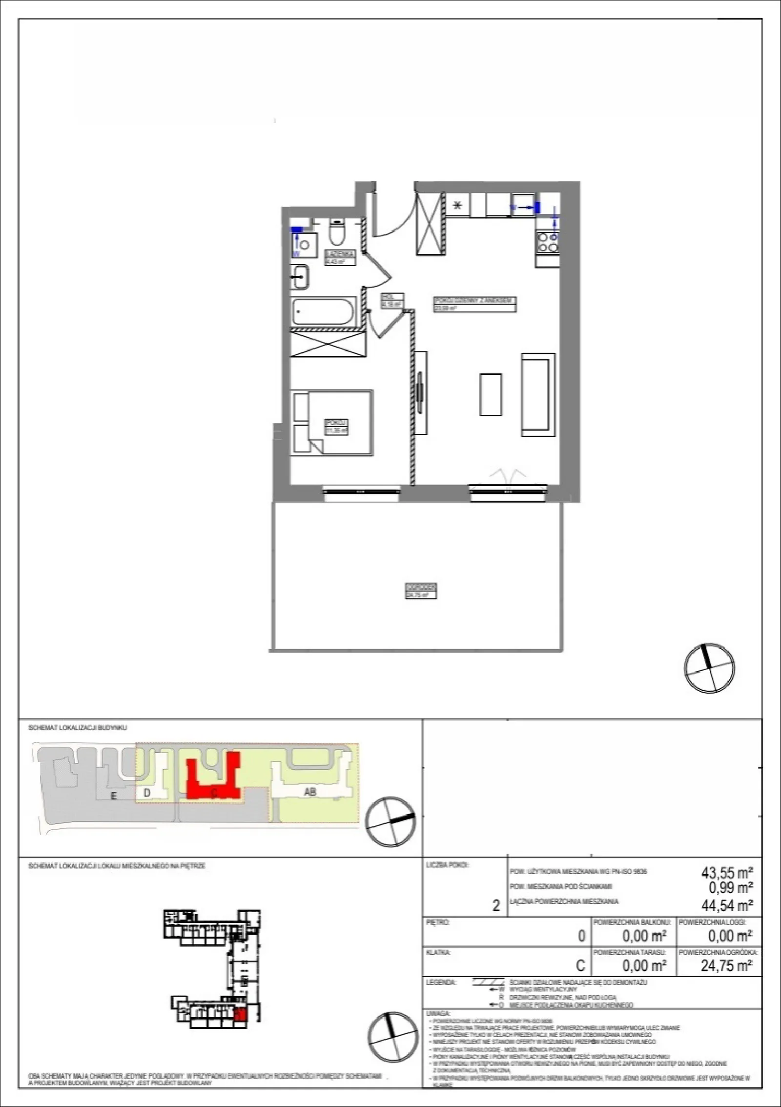 Floor plan: Apartment no. MLAC/C/0/1